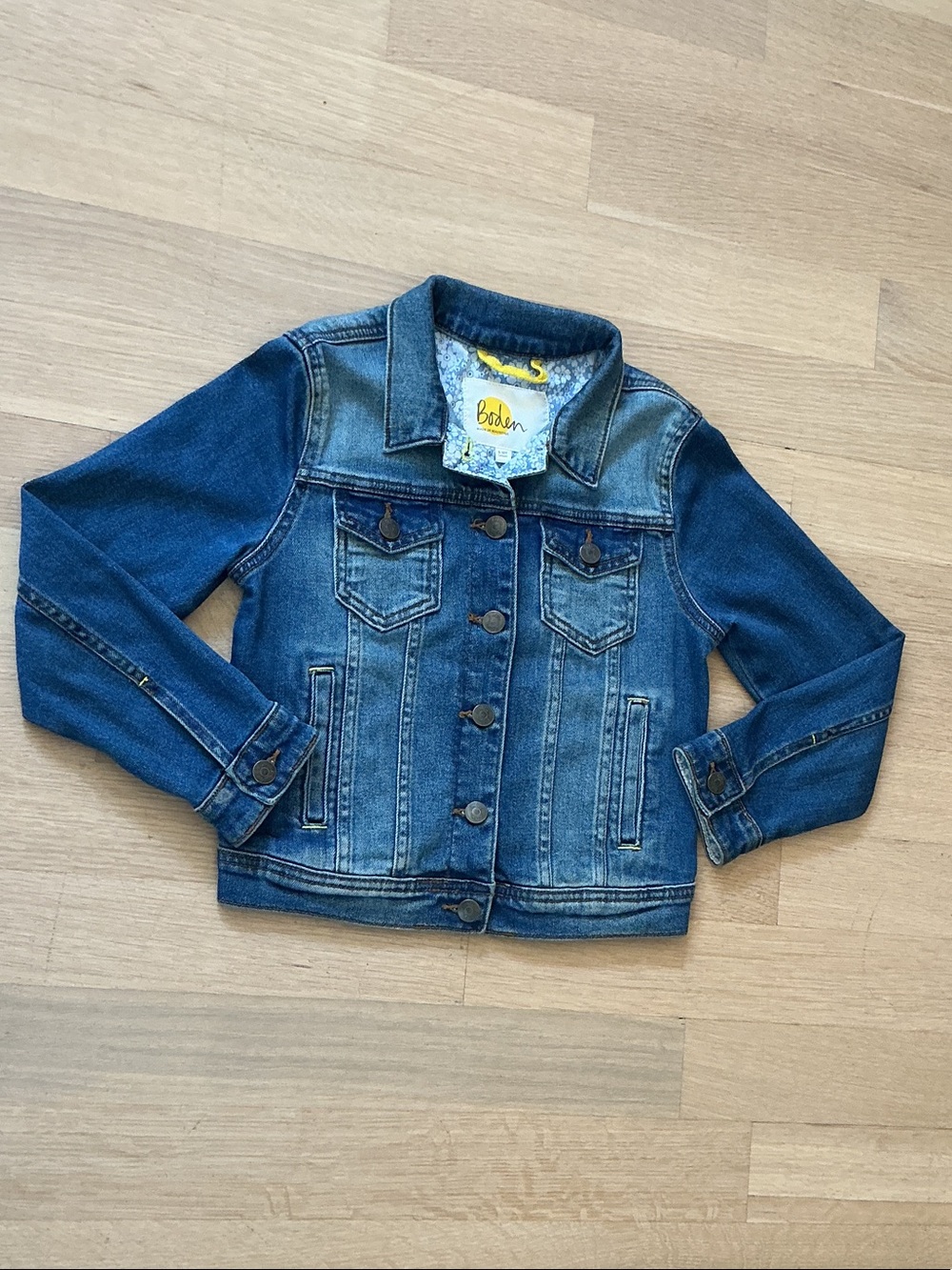 Boden Girls' Blue Denim Trucker Jacket